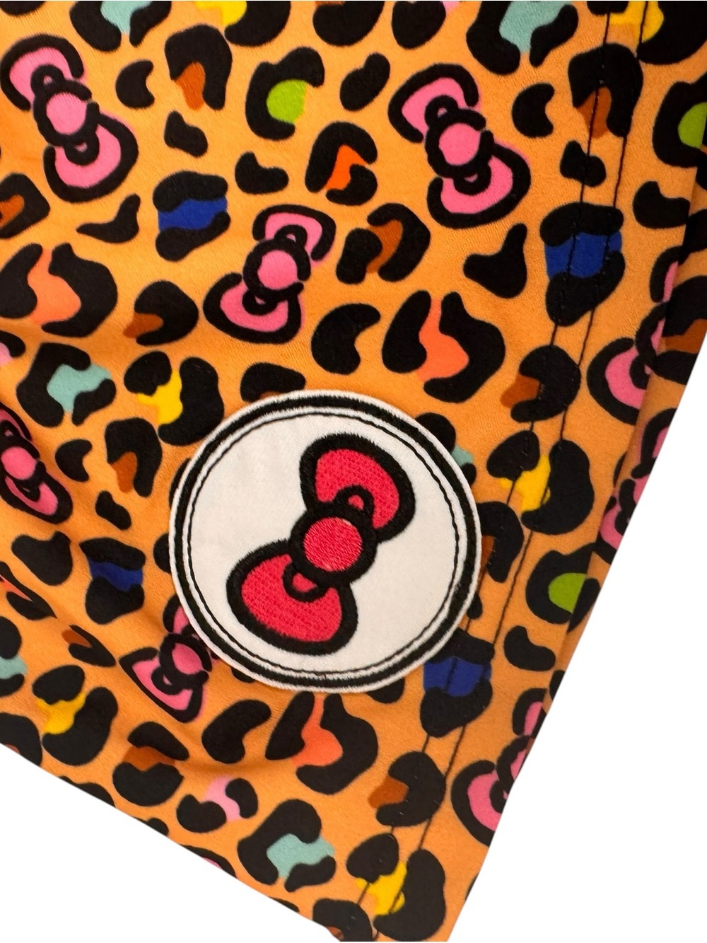 Hello Kitty Orange Leopard Print Skirt with Colorful Spots and Patch - Picture 4 of 8